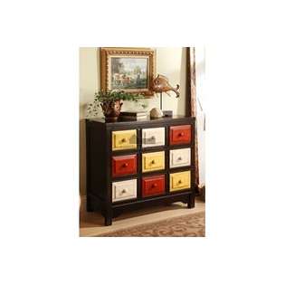   Chest Espresso Solid Wood Finish Frame with Multi Colored Drawers