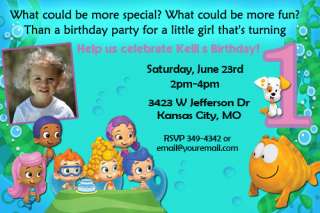   Guppies Birthday Party Invitations Candy Bar and Water Bottle Wrappers