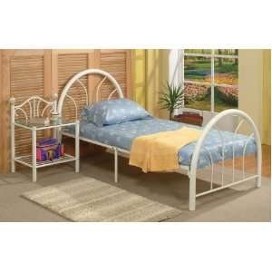  Kids Twin Size Rounded Design Metal Headboard And 