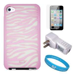  Premium Baby Pink Zebra Design Protective Soft Silicone 