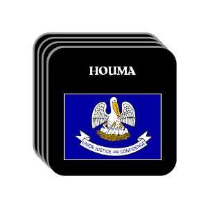 US State Flag   HOUMA, Louisiana (LA) Set of 4 Mini Mousepad Coasters