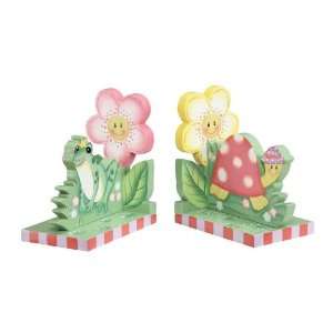 Magic Garden Wooden Carved Bookends 