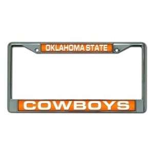  Oklahoma State Cowboys Laser Cut Chrome License Plate 