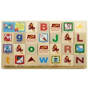  Arizona State Sun Devils Wooden Mascot Alphabet Blocks 