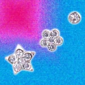   Bend To Fit Clear Flower Star Nose Studs   Sold Individually Jewelry