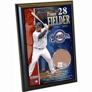   Prince Fielder Plaque with Used Game Dirt   4x6 Patio, Lawn & Garden