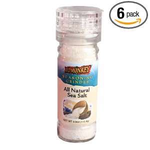 Red Monkey Foods Sea Salt Grinder, 4 Ounce Bottles (Pack of 6)  