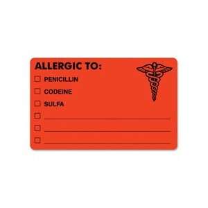  Tabbies Medical Allergy Label