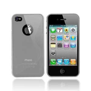  For iPhone 4 Soft Silicone Case Skin CLEAR FROST GRAY 