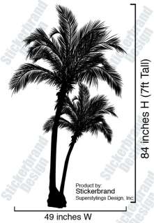 Vinyl Wall Decal Sticker Beach Palm Trees 7ft Tall BIG  