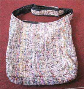   Hippie Handknit Silk Multicolor Woolen Shoulder Hobo Bag Nepal  
