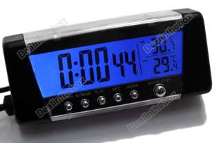 New LCD Screen Display Digital Alarm Clock Car Thermometer Hygrometer 
