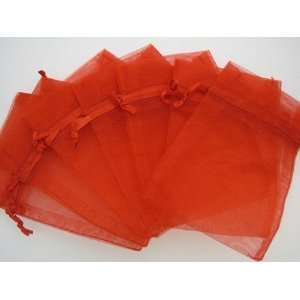  72 RED organza favor bags   3x4 