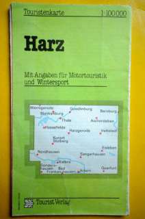 Touristenkarte Harz   Mit Angaben für Motortouristik  (DDR) in 