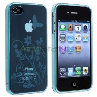 5x Flower Butterfly TPU Gel Soft Case Cover For iPhone 4 G 4S Purple 