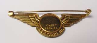 Vintage Continental Airlines Jr Hostess Gold Wings Pin Kinney 