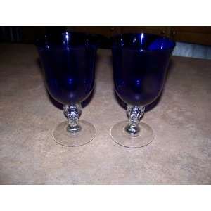  SET OF 2 COBALT BLUE GAUNTLET GLASSES 