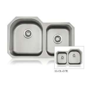  Lenova SS CL D7R Stainless 32x20 2 Bowl Undermount Kit 