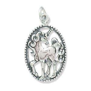  Framed Unicorn Charm Necklace Sterling Silver   Childs 