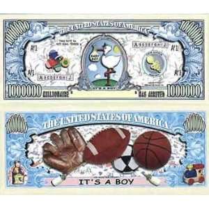    ItS A Boy   Million Dollar Bills Case Pack 100 Toys & Games