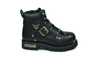   DAVIDSON Break Buckle 6 STEEL TOE Black Leather Men Size Boots 95226