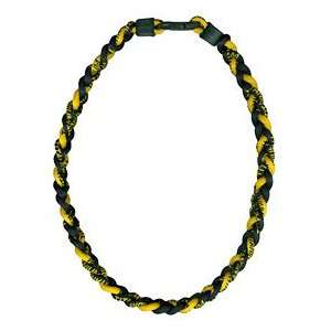    Titanium Ionic Braided Necklace   Black/Gold