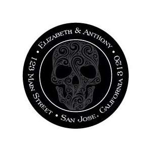  Black Skull Damask Stickers