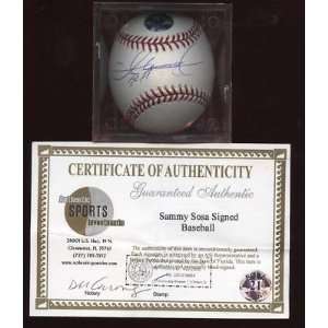  Autographed Sammy Sosa Baseball   Single ASI   Autographed 