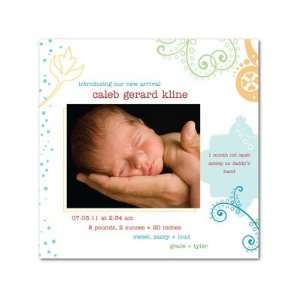 Boy Birth Announcements   Sassy Style Lightest Turquoise 