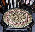 Primitive Braided Folk Art Round Colonial Chair Pad #09