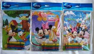 Total of 12 Disney Mickey Mouse & Friends Coloring Book with Crayon 
