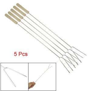   Wooden Handle Metal Shaft Barbecue Tool BBQ Fork Patio, Lawn & Garden