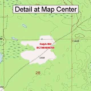  Topographic Quadrangle Map   Ralph NW, Michigan (Folded/Waterproof