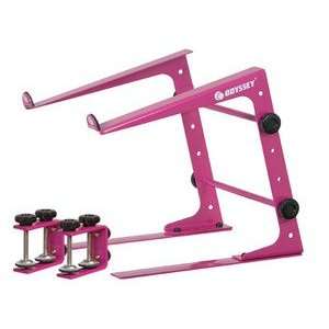  Odyssey LSTANDPINK Dj Laptop Stand W/Clamps (Pink) DJ Laptop Stand 