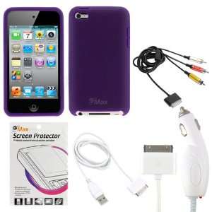  Silicone Skin Cover Case + Clear LCD Screen Protector for Apple iPod