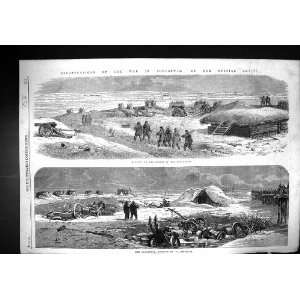 1864 War Schleswig Battery Soldiers Summit Dannewerk Redoubt Weapons 