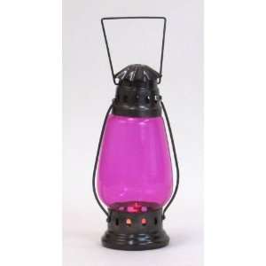  COLORED GLASS CANDLE LANTERN