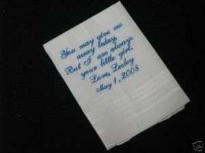 Personalized Wedding Mens Handkerchief  Monogrammed  