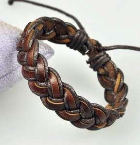 Vintage Hemp Leather Braided Bracelet Wristband Cuff DB  