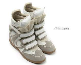   Velcro Strap High TOP Sneakers Shoes/Ladys Ankle Wedge Boots  