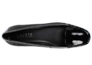   RALPH LAUREN WOMENS BLACK / NAVY WEDGE LOAFER MOCCASIN SHOES  