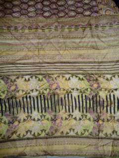 Pure silk Antique Vintage Sari Fabric 4y Black Wine #001QX  