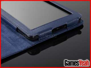 Blue F Kindle Fire PU leather Case Cover/Car Charger/USB Cable/Stylus 