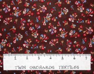 Fabric Kings Road Bombay Brown Abstract Floral 1/2 Yds  