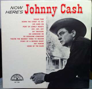 JOHNNY CASH now heres LP vinyl LP 1255 VG+ 1958  