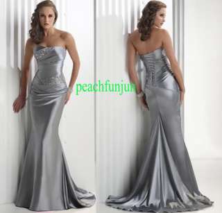 Sexy Silver Beads Bride Ball/Gown/Prom Gown All Size  