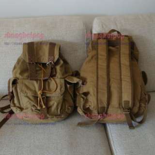 Set of 2 Retro Canvas Rucksack Backpack Bag Travel Gift  