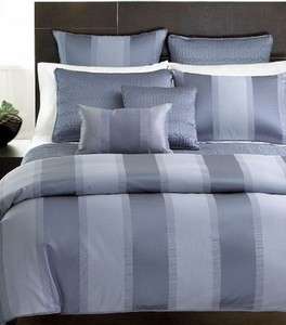  Collection Wide Stripe QUEEN Coverlet Quilt Blue Solid SURF quilted