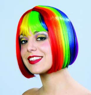 Rainbow Pride Multi Color Costume Bob Wig *New*  