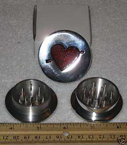 Aluminum Tobacco, Herb Or Spice Grinder  Heart Arrow  